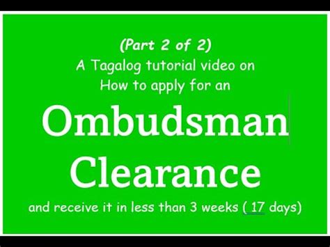 How to apply for an Ombudsman Clearance and have it in just.